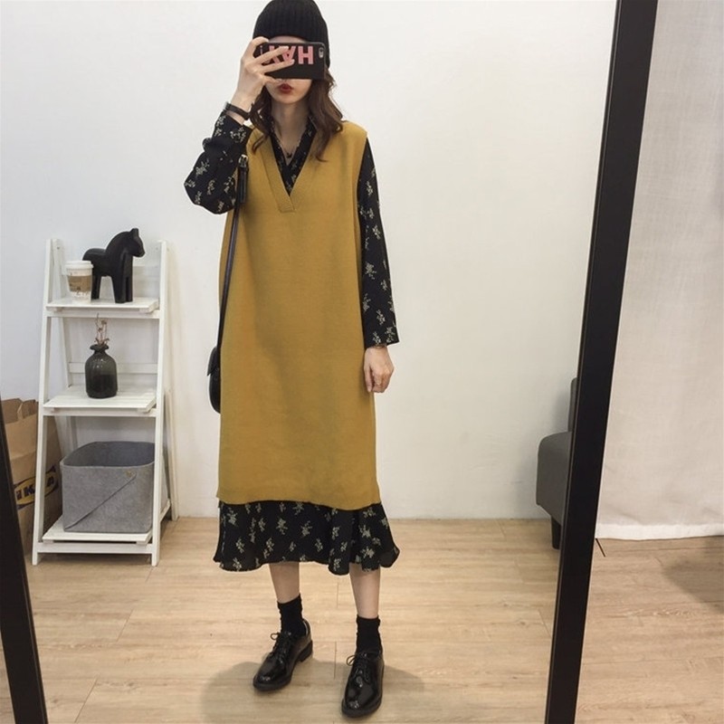 Belly covering dress, foreign style, age reduction