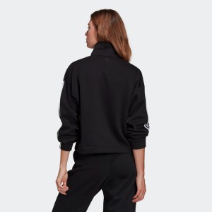 Adidas official website clover women's spring and autumn sports high collar sweater