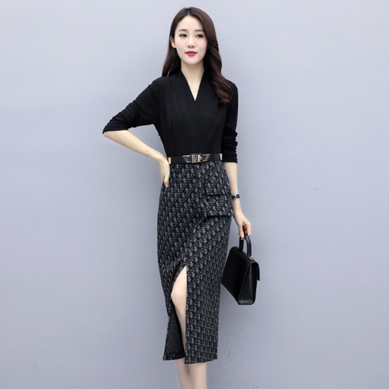 Temperament aging Hip Wrap early autumn high-end professional dress